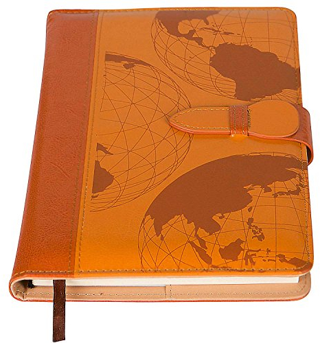 The World Map Journal | Starker Verschluss, nachfüllbares Schreibtagebuch aus Kunstleder mit linierten Seiten, 12,7 x 20,3 cm, 200 | Notizbücher, Tagebuch, Reisetagebuch für Frauen | The Amazing