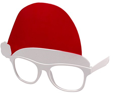 Lustige Brille als Weihnachtsmütze Geschenk Weihnachtsdeko Accessoire Partybrille Nikolaus Brille 16 cm x 14 cm Weihnachtsoutfit von Alsino 960132