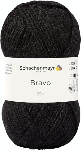 Schachenmayr Bravo 9801211-08370 anthrazit meliert Handstrickgarn, Häkelgarn