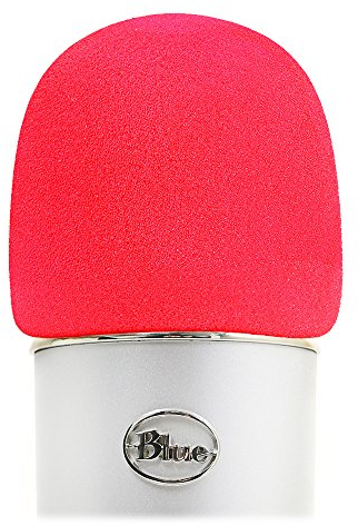 YOUSHARES Foam Microphone Windscreen - Large Size Microphone Cover for Blue Yeti, Yeti Pro, MXL, Audio Technica and Other Large Microphones (Red)