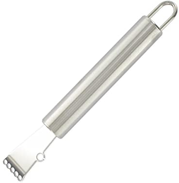 Fackelmann 680495 Zesteur, zesteur Citron, Couteau à zestes, râpe à zestes, Acier Inoxydable, 16 cm