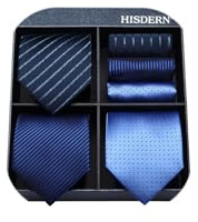 HISDERN Los 3 Stck Herren Krawatte Klassisch Elegante Krawatten und Einstecktuch Seidenkrawatte Set Hochzeitsfest Krawatte - Mehrere Sets