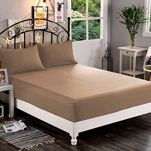 Premium Hotel Quality 1-Piece Fitted Sheet, Luxury & Softest 1500 Thread Count Egyptian Quality Bedding Fitted Sheet Deep Pocket up to 16 inch, Wrinkle and Fade Resistant, King, Taupe