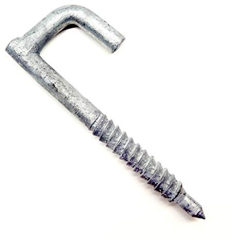 J-Hook Cable Support Lag Bolt 5/16 x 3-1/2 Galvanized Steel Drive Hook, Heavy Duty Outdoor Aerial Drop Support Screw (1 Pack)