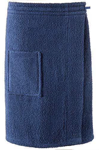 CelinaTex Funlike Kilt kurz S/M dunkel blau Baumwolle Saunakilt Frottee Sarong Saunatuch Saunasarong
