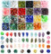 Colle Gemstone Beads Crushed Irregular Chips Beads Set Natural Stone Healing Crystal Loose DIY Bead for Jewelry Making Necklace Bracelet Ring (24 Color) (Multicolor)