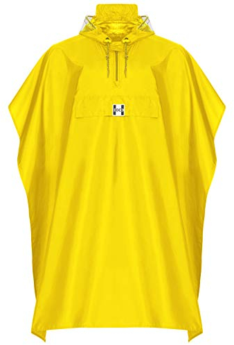 HOCK Regenponcho Damen Herren – Regenponcho Fahrrad 100% wasserdicht – Regenponcho Festival – Regenbekleidung Wandern (gelb, L bis 165cm Körpergröße)