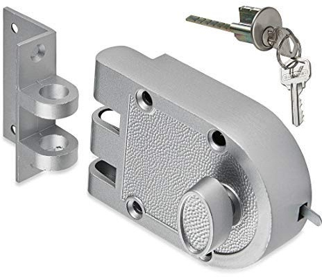 SUMBIN Jimmy Proof Night Latch for Front Door Silvery Color