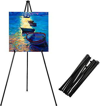 Klappstaffelei, tragbares Stativ, Sockel 63 Zoll, zusammenklappbare Staffelei für Messen, Präsentationen, Poster, Kunstdisplays. (2er Pack)