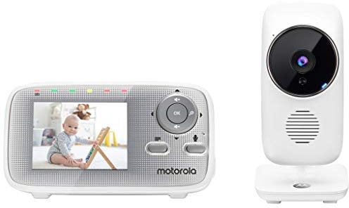 Motorola Baby MBP481AXL Video Baby Monitor 2,4 Babyphone 300m Reichweite, 2-Wege-Sprache, Schlaflieder, Raumtemparatur, Infrarot Nachtsicht