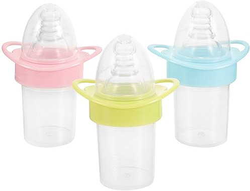 Healifty 3pcs Baby Feeding Bottles Nipple Shape Medicine Dispenser Water Milk Feeder Container with Scale for Baby Infant Toddler