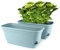 T4U 40cm Plastik Selbstbewässerung Blumenkasten Türkis 2er-Set, Wasserspeicher Blumentopf für Innen- und Außenbereiche