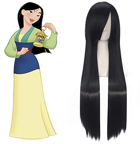 GHK schneewittchen haare ralph bricht das internet cosplay perücke prinzessin rapunzel belle aurora merida moana aschenputtel jasmin ariel tiana mulan