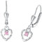 Amor Ohrhänger 925 Sterling Silber Mädchen Kinder Ohrschmuck, mit Zirkonia synth., 2,2 cm, Silber, Herz, Kommt in Schmuck Geschenk Box,