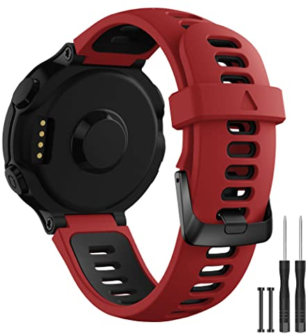 Syxinn Kompatibel mit Garmin Forerunner 735XT Armband, Forerunner 235 235 Lite 230 220 620 630 Armband, Ersatz Silikon Uhrenarmband mit Werkzeugen für Forerunner 735XT