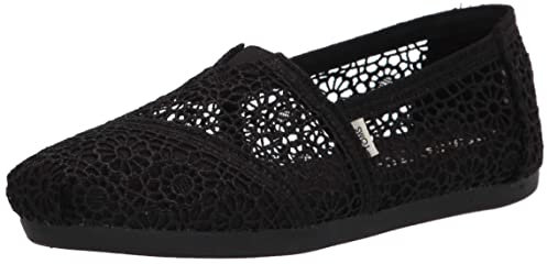 Toms Apargata Crochet Espadrilles Women Black Sandal - UK 8