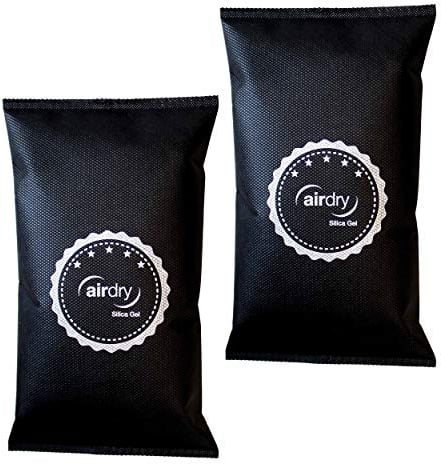 Thomar airdry Gel de sílice | Deshumidificador para Coche, 1,5 kg (2 x 750 g), cojín deshumidificador con Gel de sílice, Color Negro