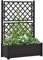 Festnight Pflanzkübel mit Spalier Gitterblumenschlitz Pflanzkasten Pflanzkübel eingebaute Gitter Biete 100x43x142 cm PP Weiß / Anthrazit