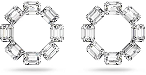 Swarovski Millenia Kreolen, Rhodinierte Ohrringe mit Klaren Swarovski Kristallen