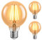 ledscom.de 3 Stück E27 LED Leuchtmittel, G95, extra warmweiß (2500 K), 7,3 W, 818lm, 3-Stufen-Dimmer, goldfarben
