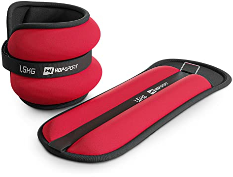 Hop-Sport Gewichtsmanschetten für Fuß- oder Handgelenk - Armgewichte Knöchelgewichte Set 2x 0,5kg, 1kg, 1,5kg, 2kg, 2,5kg (2x1,5kg)