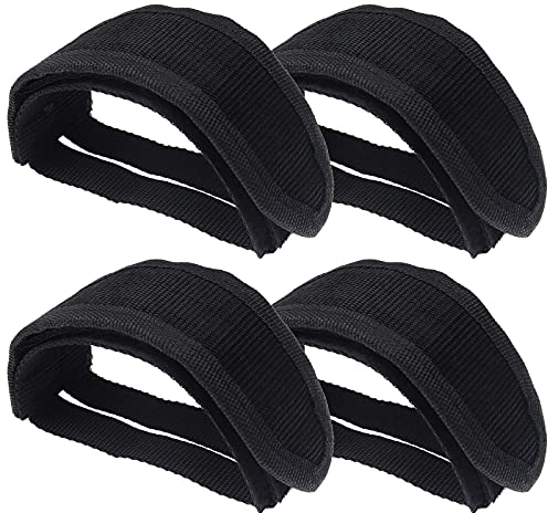 EMSea 2 Paare Pedalriemen Universal Verstellbar Pedale Gurt Pedal Straps Schwarz aus Nylon für Fahrrad Mountainbike Rennrad