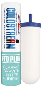 Coldstream FTO+ Cartouche de filtre à eau – Filtre à eau par gravité fiable pour une installation facile comme filtre à eau de rechange Berkey – Filtre à eau à gravité en céramique pour systèmes en