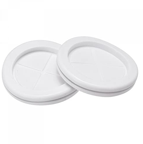 sourcing map Passe Fil Caoutchouc Œillet Montage Diamètre 60mm Rond Passe Câble Caoutchouc Double Face pour Fil Protection Blanc Paquet 10