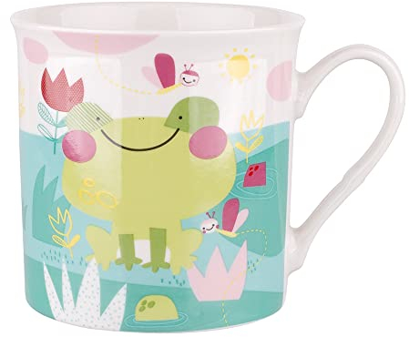 Taza infantil de porcelana con diseño de animales, 250 ml, diseño de rana