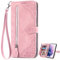 BAILI Handyhülle für LG Velvet 5G Hülle, Reißverschluss Tasche Flip Handytasche für LG Velvet 5G Case
