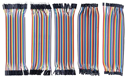 Hailege Copper Jumper Wires 200pcs Assortment Kit, 5 Types: M-M, M-F, F-F, 2.54mm-2.0mm, 2.0mm-2.0mm, for Breadboard Prototyping,