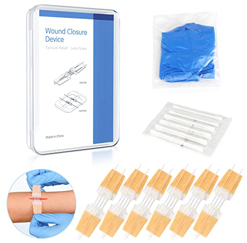 6 Stück Wundverschlüsse Strips, Steril Erste Hilfe Sets Notfall-Wundverschlüsse Pflaster-Klebebandagen, Erste Hilfe & Sicherheit für Camping & Outdoor