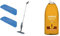 Addis Essentials Microfibre Spray Flat Mop with 2x Spare Replacement refills heads, Grey & Light Blue, One Size and Method Wood Floor Cleaner, Almond, 739ml (Pack of 1)
