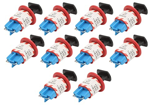 10 Stück elektrische Leitungsschutzschalter, Verriegelung, Tagout-Schalter, PIS-Pin, nach innen, Miniatur-Isolationsschloss für industrielle Stromisolierung