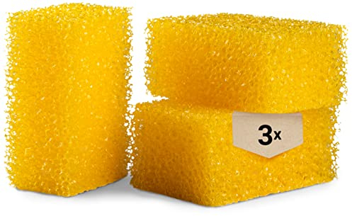 Emma Grün® Insektenschwamm Auto Reinigungsschwamm Set [3X Autoschwamm] - Saugstark & Effektiv - Autoschwamm lackschonend - Handpolierschwamm Auto - Auto Schwamm Außen - Autowaschschwamm - Putzschwamm