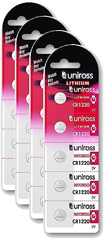 Uniross Pack de 4 x 5 Piles Lithium CR1220, 3V