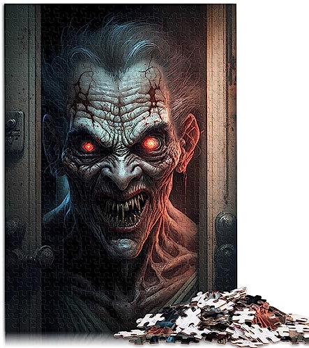 für Erwachsene Puzzles Horror Art 1000-teiliges Puzzle für Erwachsene für Erwachsene und Kinder Papppuzzles Lernspiel Herausforderungsspielzeug Größe: 26 x 38 cm
