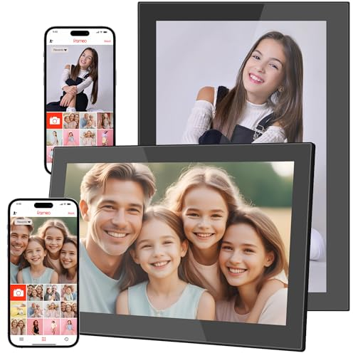 Golony Cornice fotografica digitale WiFi, specchio luminoso da 10,1, touch screen LCD IPS 1280 x 800, memoria integrata da 16 GB, rotazione automatica, miglior regalo, condividi felici da qualsiasi