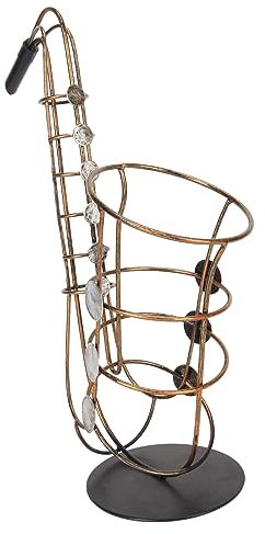 SUREH Saxophon-Weinregal, Freistehender Weinflaschenhalter, Weinregal aus Metall, Regal für Heimdekoration und Aufbewahrung in der Küche, Bar, Weinkeller, Schrank, Speisekammer