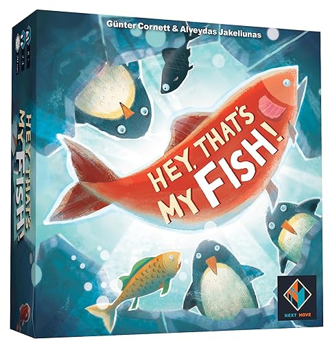 Hey, That's My Fish! Brettspiel – ein strategisches Pinguin-Angelabenteuerspiel, lustiges Familienspiel für Kinder und Erwachsene, ab 8 Jahren, 2–4 Spieler, 20 Minuten Spielzeit – Hergestellt von Next