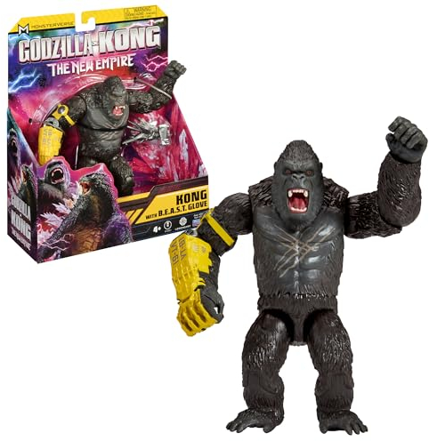 Godzilla x Kong: The New Empire, 6-Inch Kong Action Figure Toy, Iconic Collectable Movie Character, Includes B.E.A.S.T Glove Feature, Toy Suitable for Ages 4 Years+
