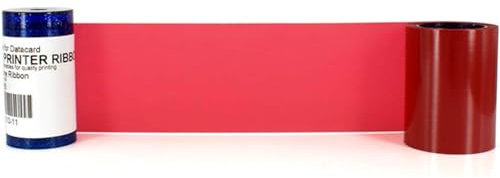532000-005 Rotes einfarbiges Farbbandband, kompatibel mit Datacard SP35 SP35plus SP55 SP55plus SP75 SP75plus FP65 FP65i SD260 SD360 SD460 Kartendrucker, 1000 Bilder