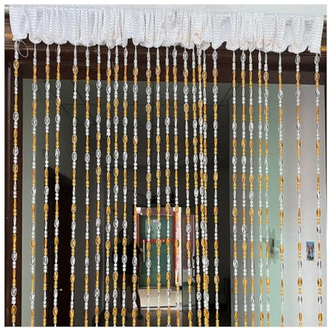 Cozylkx Tassel Room Divider Curtain 100cm x 190cm Beaded Curtains Acrylic Beaded Door Divider String Curtains Panel for Home Decor (Orange)