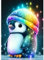 AIRDEA DIY 5D Bunter Pinguin Diamant Malerei, Full Round Drill Diamond Painting Set, Full Runden Steine Diamanten Stickerei Strass Erwachsene Malen nach Zahlen Perlen Bilder 30x40cm