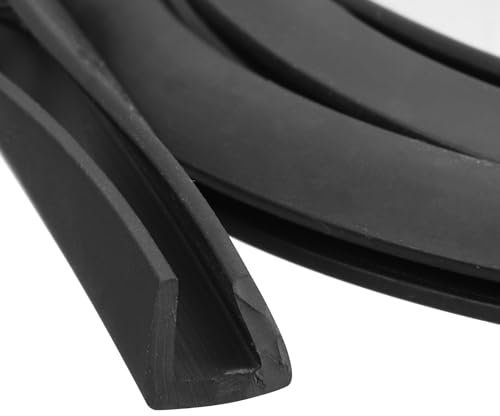 QUARKZMAN Profilo di Protezione a U, Tipo Piatto di Protezione per Bordi in Striscia di Tenuta in Gomma di Lunga 3.3 Piedi per Bordi da 5,5-6mm, (25/64 L x 25/64 A) Nero