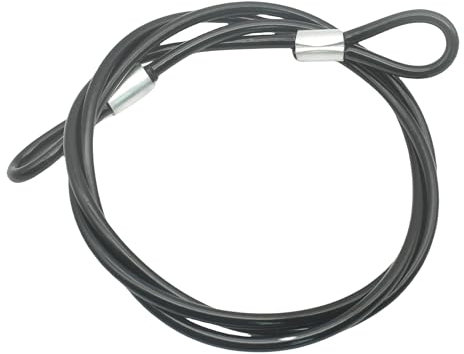 Bytiyar Candado de cable de seguridad de acero inoxidable de 6 mm, cable de seguridad trenzado con revestimiento de vinilo de acero trenzado, cable de seguridad de doble bucle