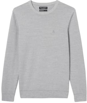 Marc OߴPolo Pullover aus Bio-Baumwolle mit Rundhalsausschnitt, Grau (Silver Gray Melange), L