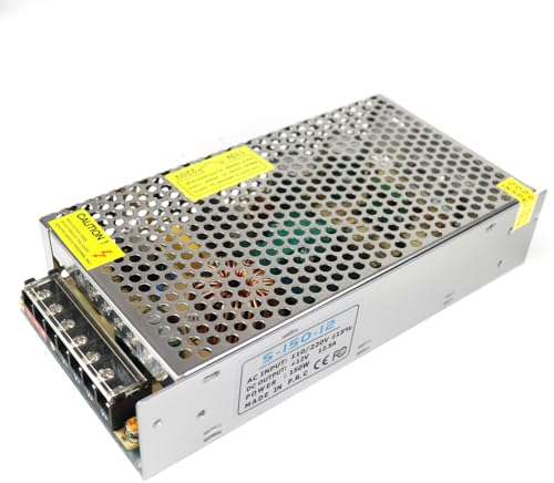inShareplus 12V Netzteil 12.5A 150W, DC Universal Geregeltes Schaltnetzteil, Trafo 230V auf 12V LED-Treiber, Transformator, Adapter für LED-Streifenlicht, 3D-Drucker, Radio, Computerprojekt
