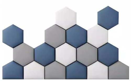 Wzmazingly Coussin Mural Anti-Collision 3D, Hexagone Panneaux Muraux Rembourrés, Peler Et Coller Tête De Lit Tapissée pour Chambre d'enfants Conception Murale