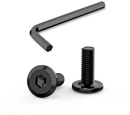 30 Stück Schrauben M5 x 12 mm, Flachkopfschrauben M5 Innensechskant Edelstahl A2 V2A Vollgewinde Schwarzes Oxid mit Innensechskantschlussel